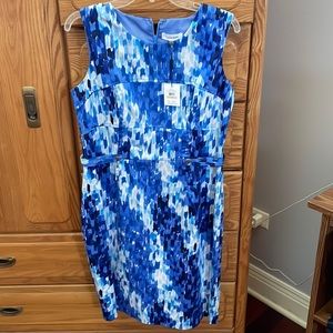 Calvi. Klein blue dress; size 12; new with tags